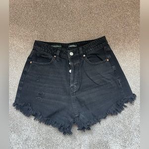 black high waisted jean shorts
